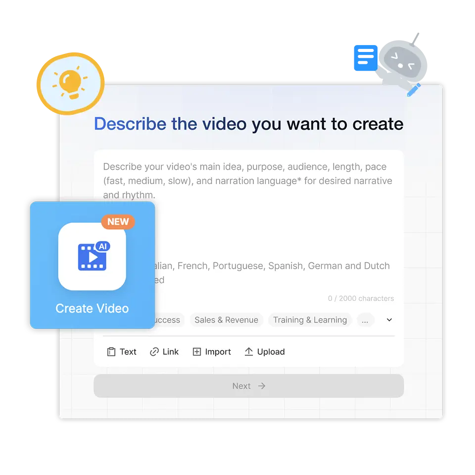 Click Create Video to convert text into social media video with Visla’s AI.